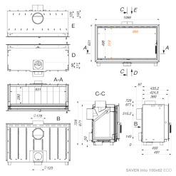 Fireplace cassette insert SAVEN Into 100x62 ECO. Photo 18