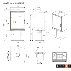 Piec wolnostojący SAVEN Lumi 60×82 ECO. Zdjęcia 17