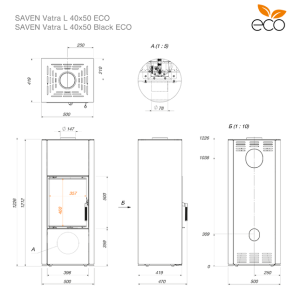 Piec wolnostojący SAVEN Vatra L 40x50 Black ECO. Zdjęcia 15