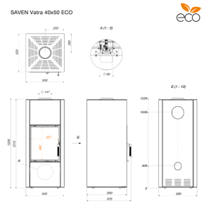 Fireplace stove SAVEN Vatra 40x50. Photo 19