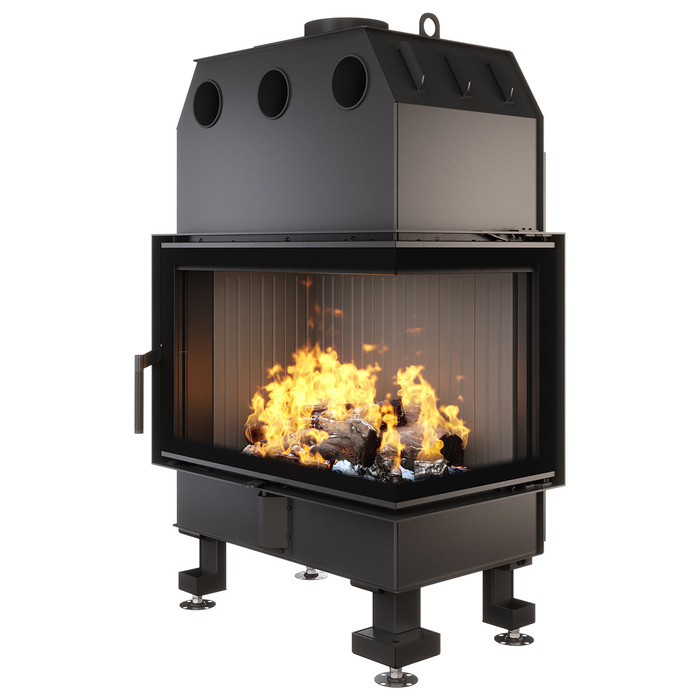 Fireplace insert SAVEN Energy 75x50x47R Black (15,1 kW) ECO