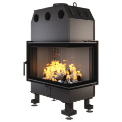 Fireplace insert SAVEN Energy 75x50x47R Black (15,1 kW) ECO