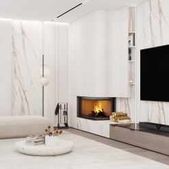 Fireplace insert SAVEN Energy Up 85x50x47R Black (17,0 kW) ECO. Photo 2