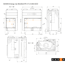 Fireplace insert SAVEN Energy Up 85x50x47R (17,0 kW) ECO. Photo 13