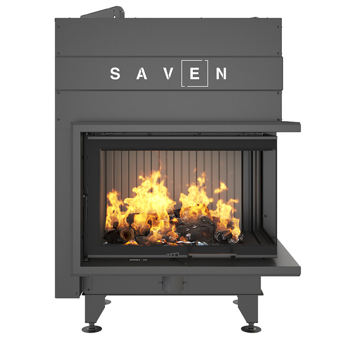 Fireplace insert SAVEN Energy Up 75x50x47R Black (15,1 kW) ECO. Photo 2