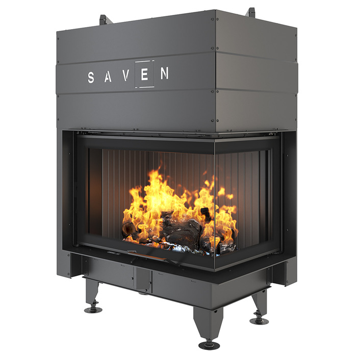 Fireplace insert SAVEN Energy Up 75x50x47R Black (15,1 kW) ECO