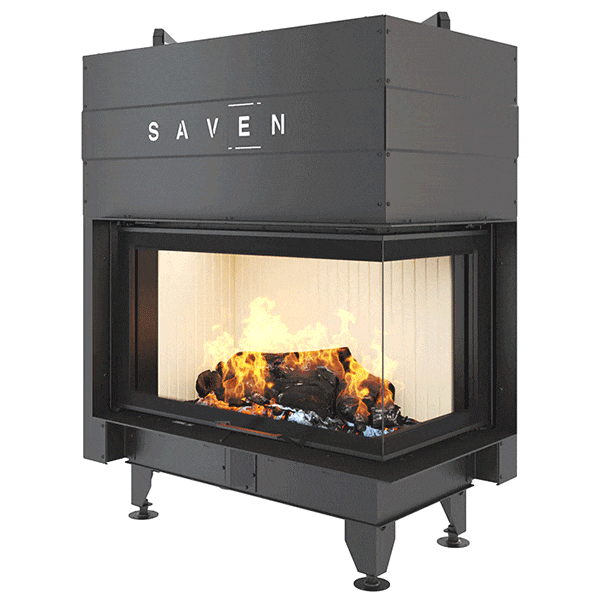 Fireplace insert SAVEN Energy Up 75x50x47R Black (15,1 kW) ECO. Photo 9