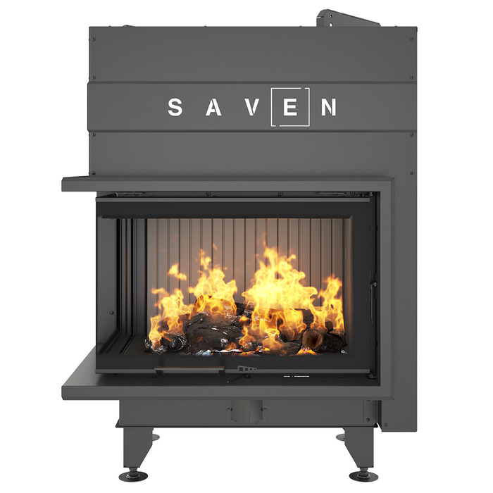 Fireplace insert SAVEN Energy Up 75x50x47L Black (15,1 kW) ECO. Photo 2
