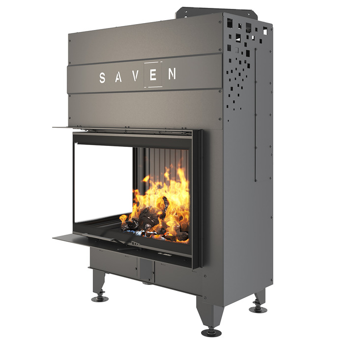 Fireplace insert SAVEN Energy Up 75x50x47L Black (15,1 kW) ECO. Photo 3