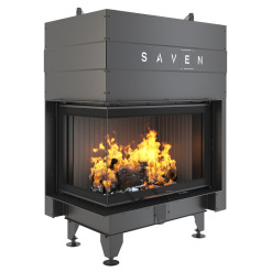 Fireplace insert SAVEN Energy Up 75x50x47L Black (15,1 kW) ECO