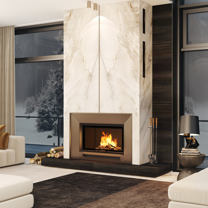 Fireplace insert SAVEN Energy Up 80x50 Black (17,0 kW) ECO. Photo 2