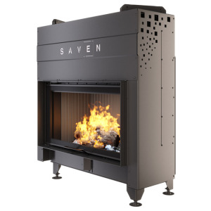 Fireplace insert SAVEN Energy Up 90x50 Black (19,0 kW) ECO. Photo 3