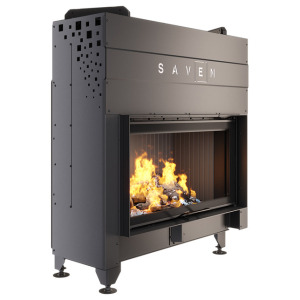 Fireplace insert SAVEN Energy Up 90x50 Black (19,0 kW) ECO. Photo 4