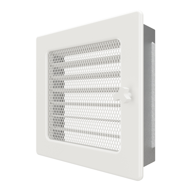 Fireplace ventilation grille SAVEN 17x17 white with blinds. Photo 2