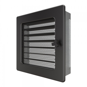 Fireplace ventilation grille SAVEN 17x17 graphite with blinds. Photo 2