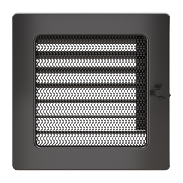 Fireplace ventilation grille SAVEN 17x17 graphite with blinds