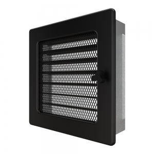 Fireplace ventilation grille SAVEN 17x17 black with blinds. Photo 2