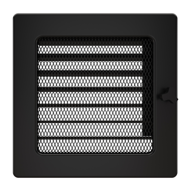 Fireplace ventilation grille SAVEN 17x17 black with blinds