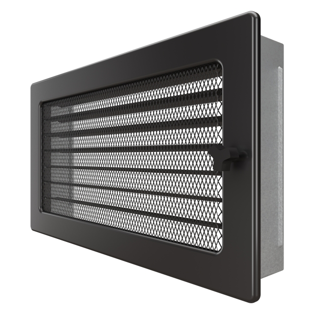 Fireplace ventilation grille SAVEN 17x30 graphite with blinds. Photo 2