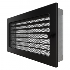 Fireplace ventilation grille SAVEN 17x30 black with blinds. Photo 2