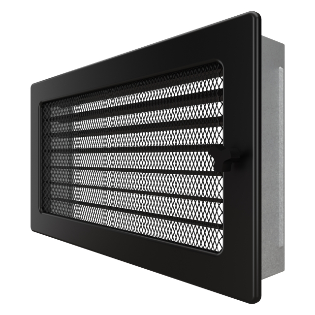 Fireplace ventilation grille SAVEN 17x30 black with blinds. Photo 2