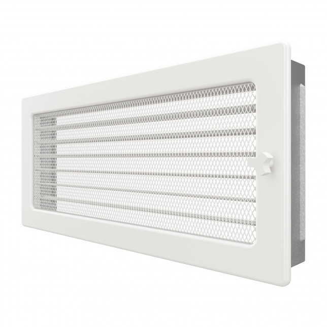 Fireplace ventilation grille SAVEN 17x37 white with blinds. Photo 2
