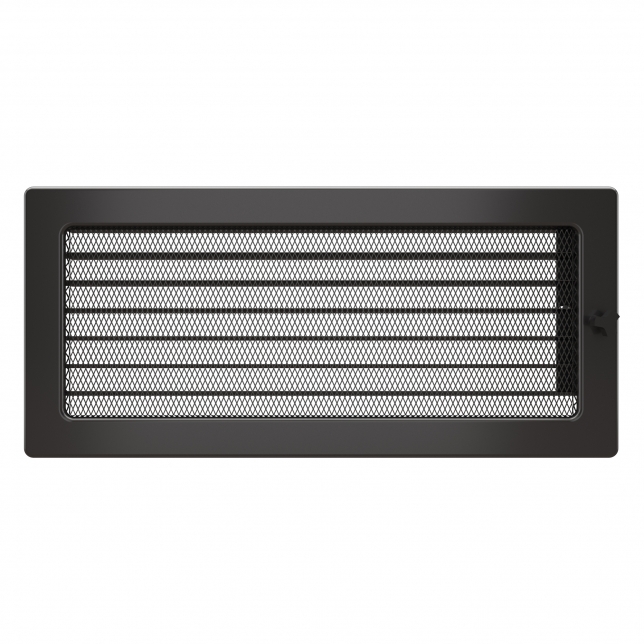 Fireplace ventilation grille SAVEN 17x37 graphite with blinds