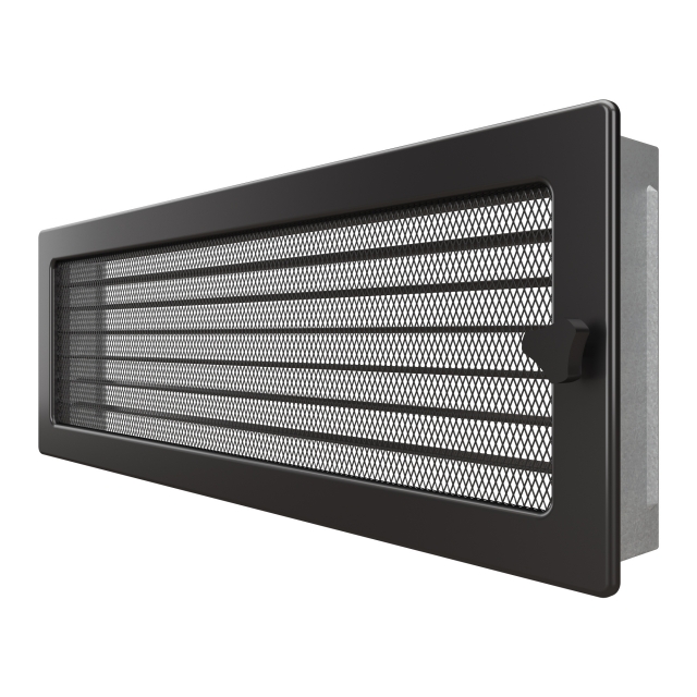 Fireplace ventilation grille SAVEN 17x49 graphite with blinds. Photo 2