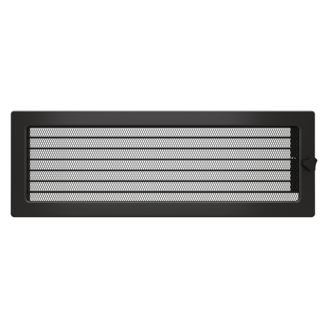 Fireplace ventilation grille SAVEN 17x49 graphite with blinds