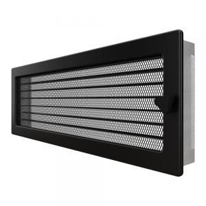 Fireplace ventilation grille SAVEN 17x49 black with blinds. Photo 2