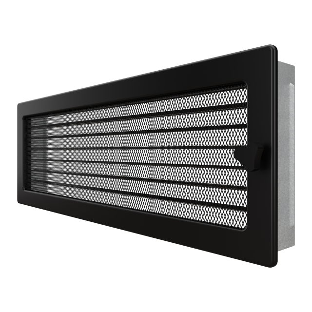 Fireplace ventilation grille SAVEN 17x49 black with blinds. Photo 2