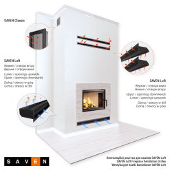 Fireplace ventilation grille SAVEN Loft 60x1000 black. Photo 5