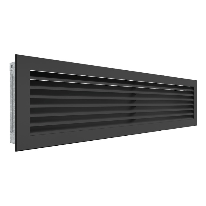 Fireplace ventilation grille SAVEN Hide 17x70 black. Photo 2
