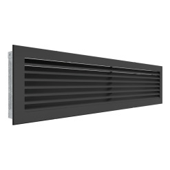 Fireplace ventilation grille SAVEN Hide 17x70 black. Photo 2