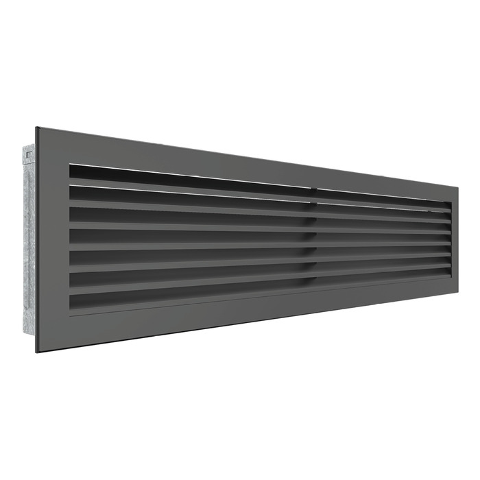 Fireplace ventilation grille SAVEN Hide 17x70 graphite. Photo 2