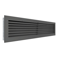 Fireplace ventilation grille SAVEN Hide 17x70 graphite. Photo 2