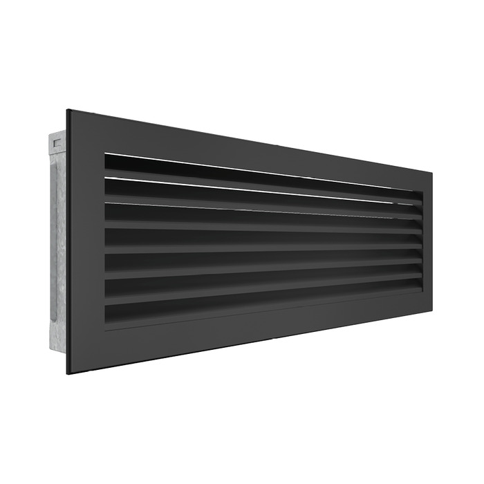 Fireplace ventilation grille SAVEN Hide 17x49 black. Photo 2