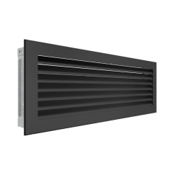 Fireplace ventilation grille SAVEN Hide 17x49 black. Photo 2