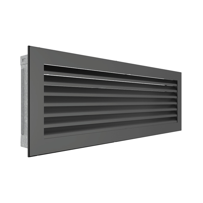 Fireplace ventilation grille SAVEN Hide 17x49 graphite. Photo 2