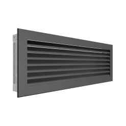 Fireplace ventilation grille SAVEN Hide 17x49 graphite. Photo 2