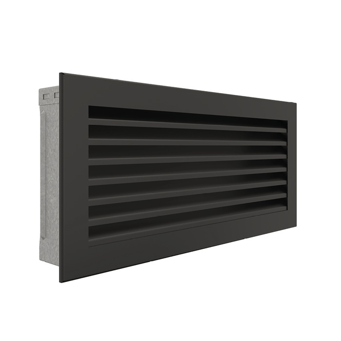 Fireplace ventilation grille SAVEN Hide 17x37 black. Photo 2