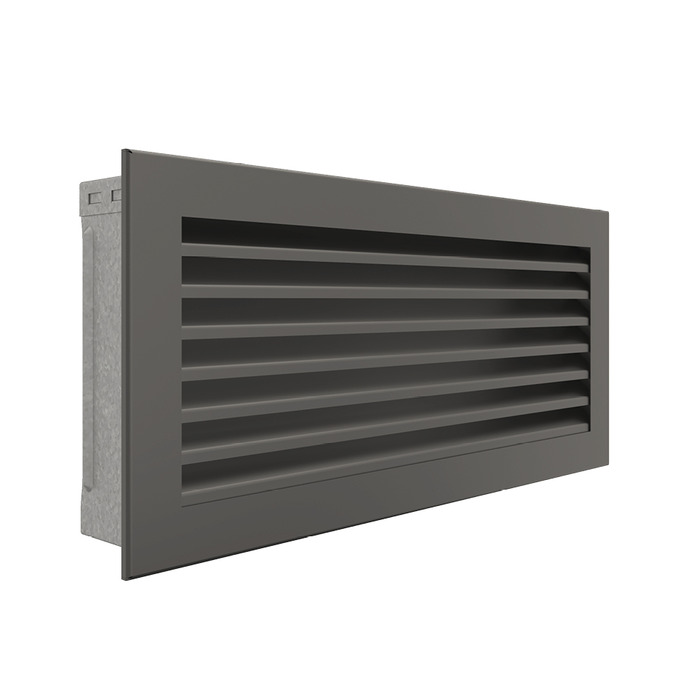 Fireplace ventilation grille SAVEN Hide 17x37 graphite. Photo 2