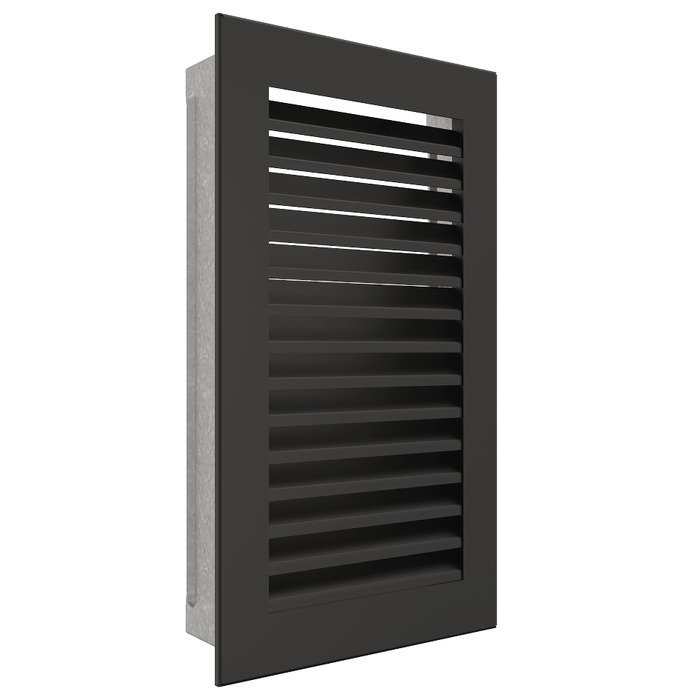 Fireplace ventilation grille SAVEN Hide Vertical 30x17 black. Photo 2