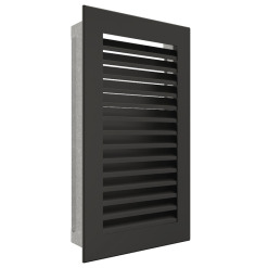 Fireplace ventilation grille SAVEN Hide Vertical 30x17 black. Photo 2