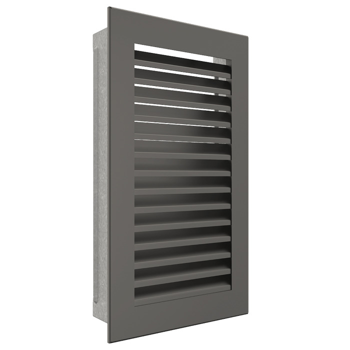 Fireplace ventilation grille SAVEN Hide Vertical 30x17 graphite. Photo 2