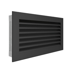 Fireplace ventilation grille SAVEN Hide 17x30 black. Photo 2