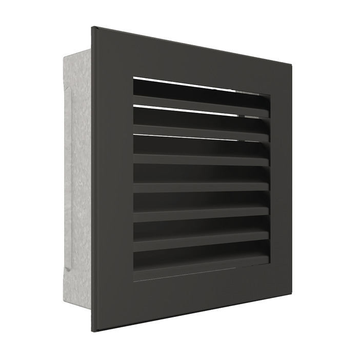 Fireplace ventilation grille SAVEN Hide 17x17 black. Photo 2