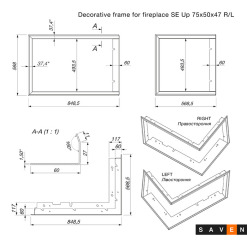 Ramka ozdobna do kominka SAVEN SE Up 75x50x47 L. Zdjęcia 4