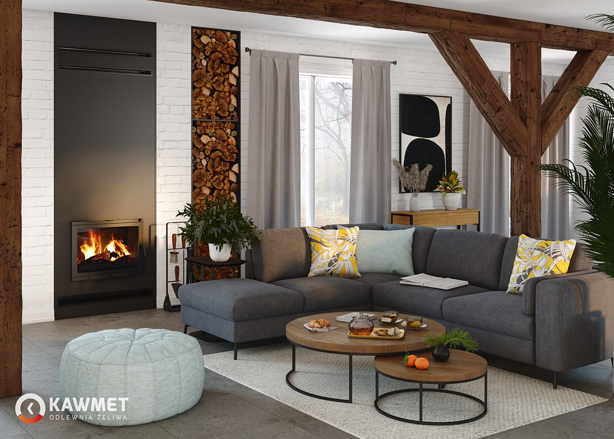 Fireplace insert KAWMET W17 Panorama (16,1 kW) ECO